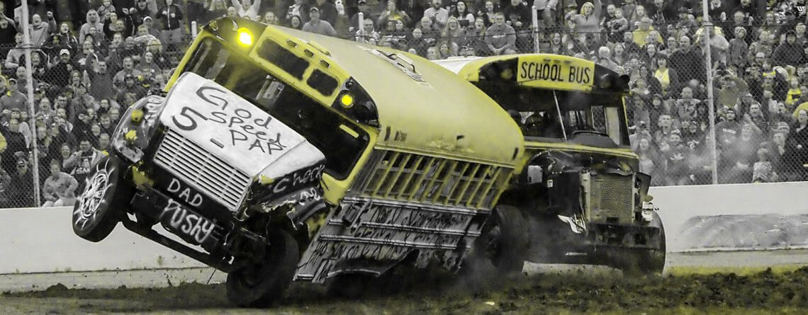 School Bus Figure Eight at Galesburg Speedway
