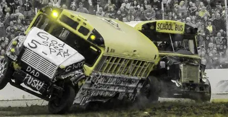 School Bus Figure Eight at Galesburg Speedway